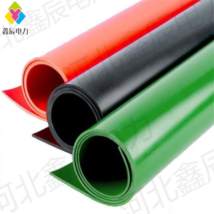 黑红绿三色厚度5mm-12mm平面绝缘橡胶垫
