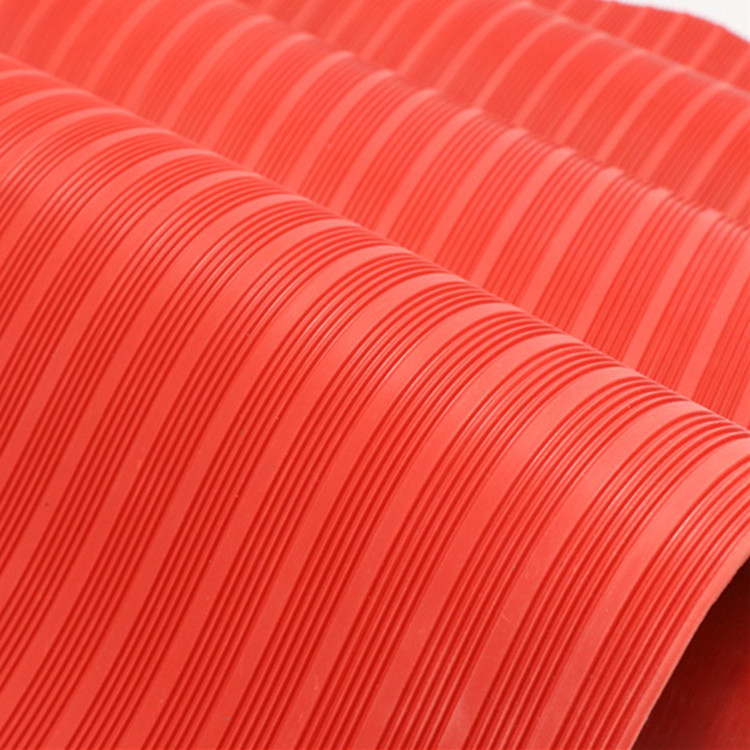 红色条纹绝缘胶垫