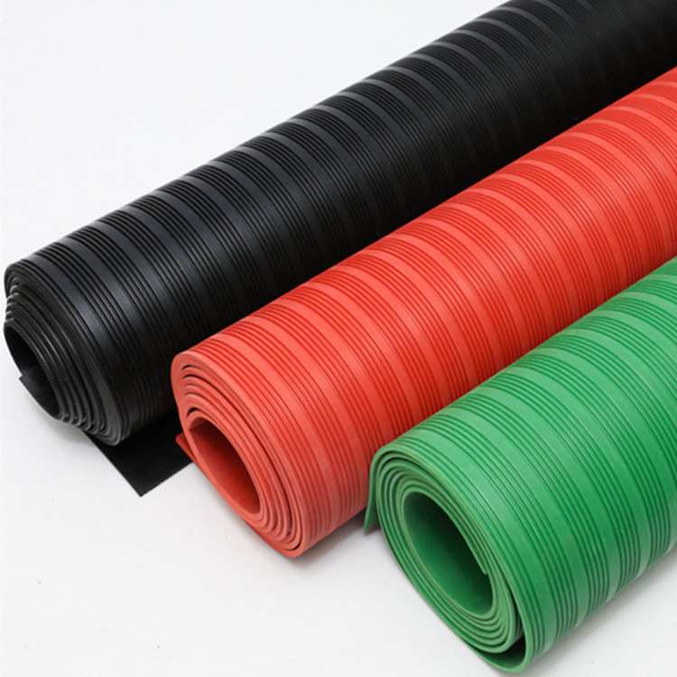 红黑绿三色条纹防滑绝缘胶垫(图2)